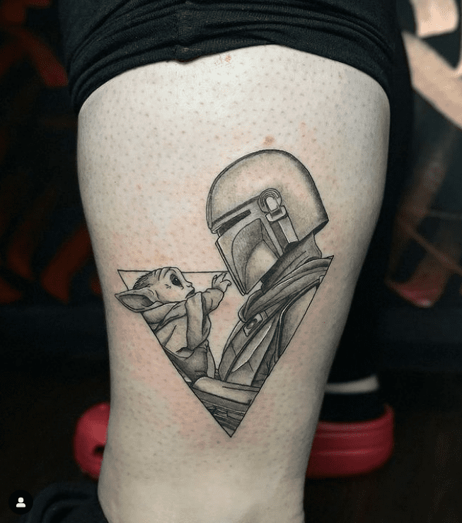 star wars Mando and Grogu tattoo