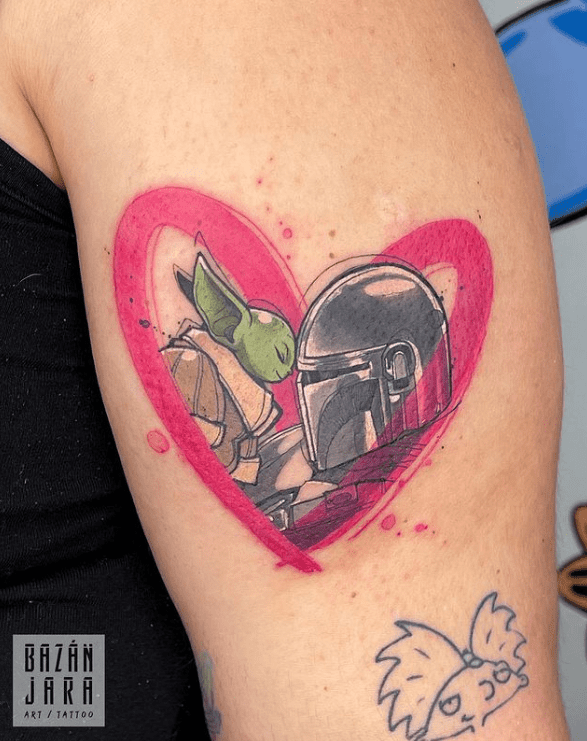 star wars Mando and Grogu tattoo