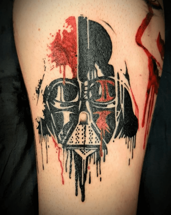 star wars tattoo dripping from darkness