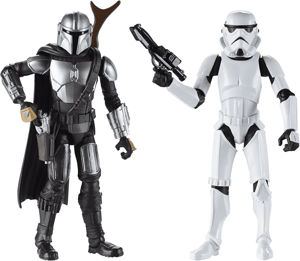 the mandalorian 5-inch-scale figure 2 pack (mando and a stormtrooper) with fun blaster accessories