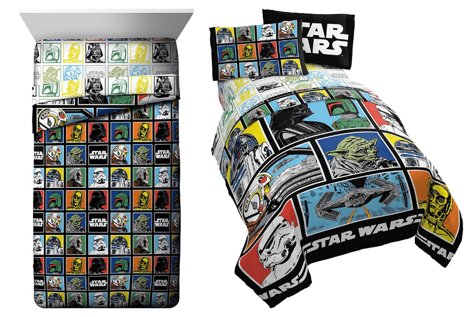 Star Wars Classic Grid 4 Piece Twin Bed Set