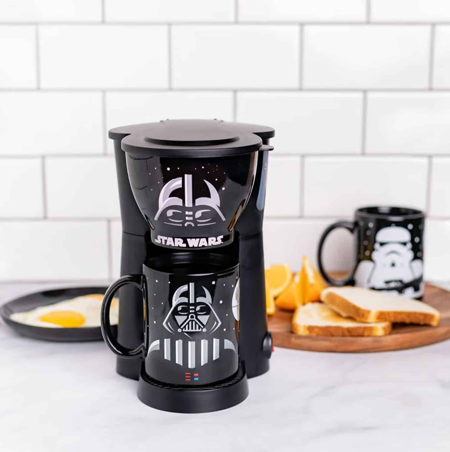 Darth Vader and Stormtrooper Single Cup Coffee Maker with Two Mugs